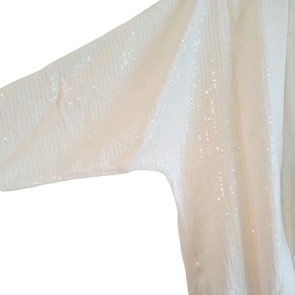 JM Collection Open Front Sequin Knit Cardigan - Picture 3 of 10